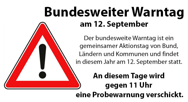 Bundesweiter Warntag am 12. September